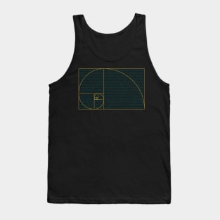 Fibonacci Sequence Numbers Behind Golden Ratio Spiral Tank Top